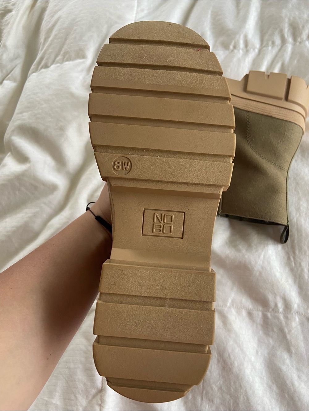 Chunky Lug Sole Combat Boots - Olive and Tan - Picture 3 of 6